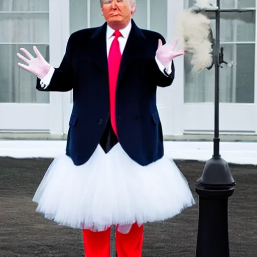 Prompt: donald trump in a tutu,