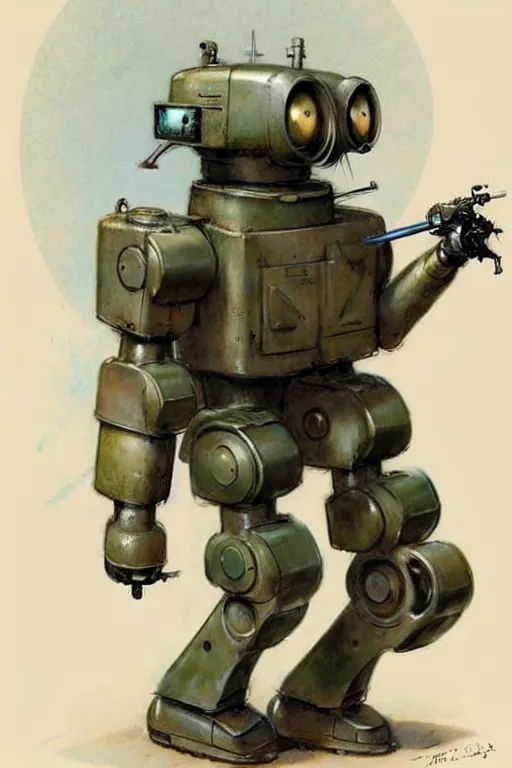 Image similar to (((((1950s military robot pet . muted colors.))))) by Jean-Baptiste Monge !!!!!!!!!!!!!!!!!!!!!!!!!!!