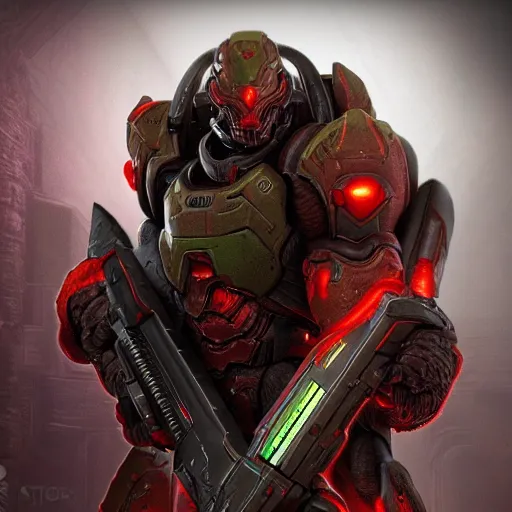 Image similar to doom slayer from doom eternal, photography