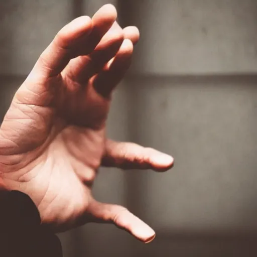 Prompt: normal man's hand with cigarette