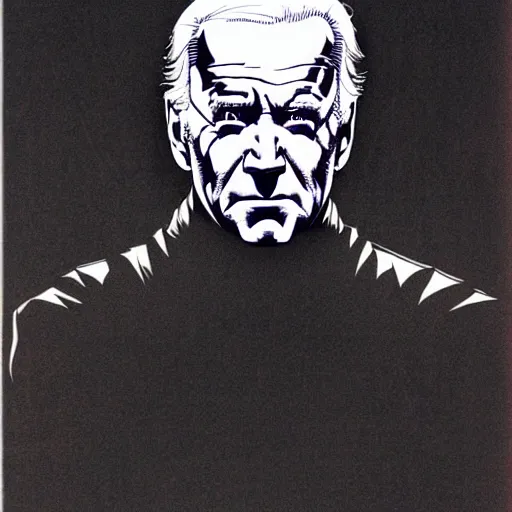 Image similar to Joe Biden looking sinister, by Tsutomu Nihei, highly detailed