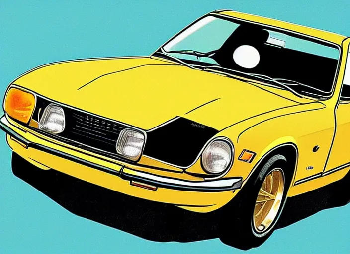 Image similar to a datsun 2 4 0 z in the art style of blake, quentin