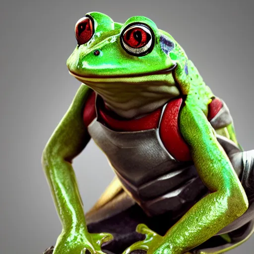 Image similar to frog knight, 8k, highly detailed, full portrait,