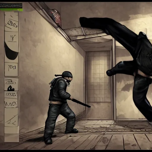 Image similar to ninjas in pyjama, csgo, art, valve, counter strike