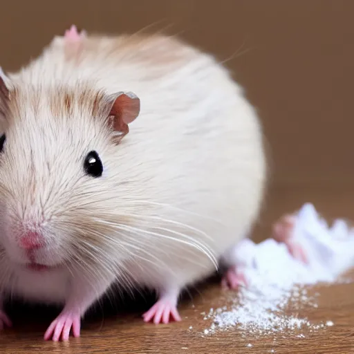 Image similar to hamster snorting white powder