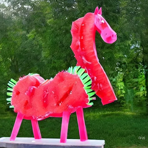 Image similar to horse made from watermelons