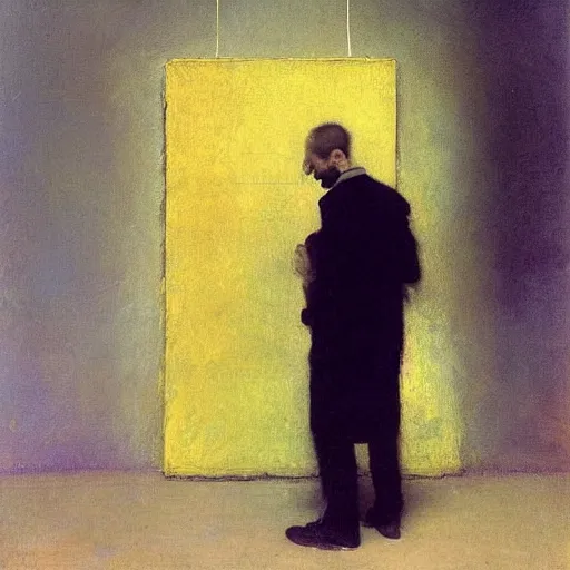 Image similar to A digital art. A rip in spacetime. Did this device in his hand open a portal to another dimension or reality?! by Eastman Johnson, by Mark Rothko lifelike