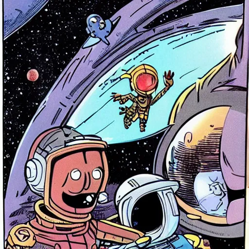 artwork of bill watterson with space aliens. | Stable Diffusion | OpenArt