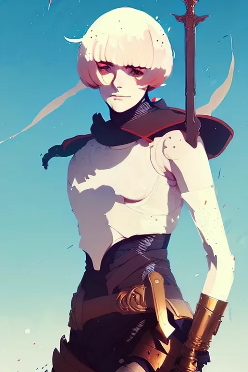 Image similar to a ultradetailed full body portrait of jeanne d arc from fate, by conrad roset, greg rutkowski and makoto shinkai trending on artstation