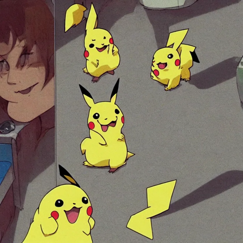 Prompt: cctv footage of pikachu eating my gnocchis