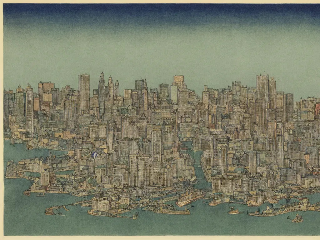 Prompt: highly detailed illustration of the milwaukee!!! skyline, by edmund dulac and android jones, scans from museum collection