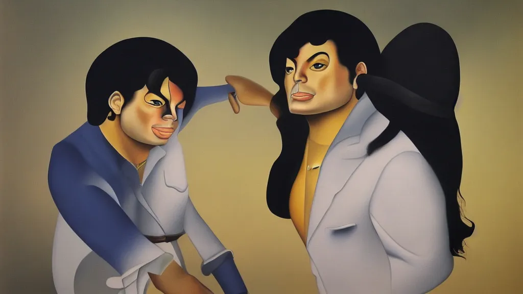 Prompt: Michael Jackson painted by Botero