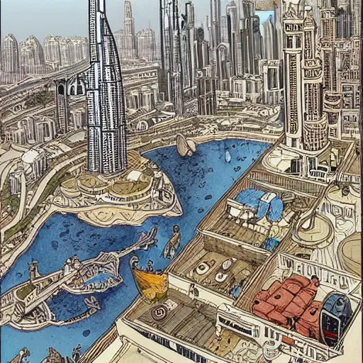 Prompt: gta : dubai, by mattias adolfsson