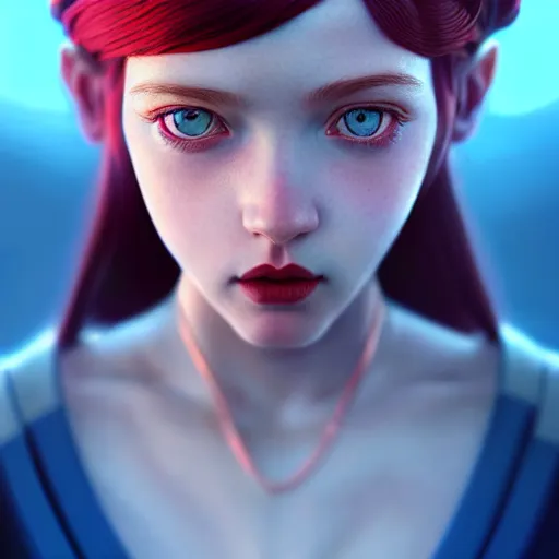 Prompt: girl by tom bagshaw, azure blue eyes and red braided hair by ilya kuvshinov, rtx reflections, octane render 1 2 8 k, extreme high intricate details by wlop, digital anime art by ross tran, wide shot, close up shot, composition by sana takeda, dramatic lighting by greg rutkowski