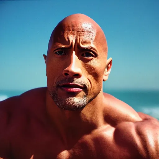 Prompt: photo of dwayne johnson as a skinny man, cinestill, 8 0 0 t, 3 5 mm, full - hd