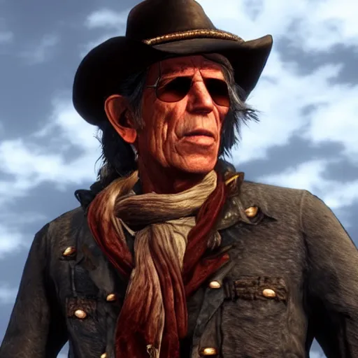 Prompt: keith richards in red dead redemption