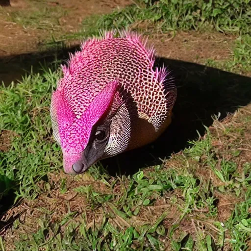 Image similar to photo of a cute pangolin that looks like a dragonfruit