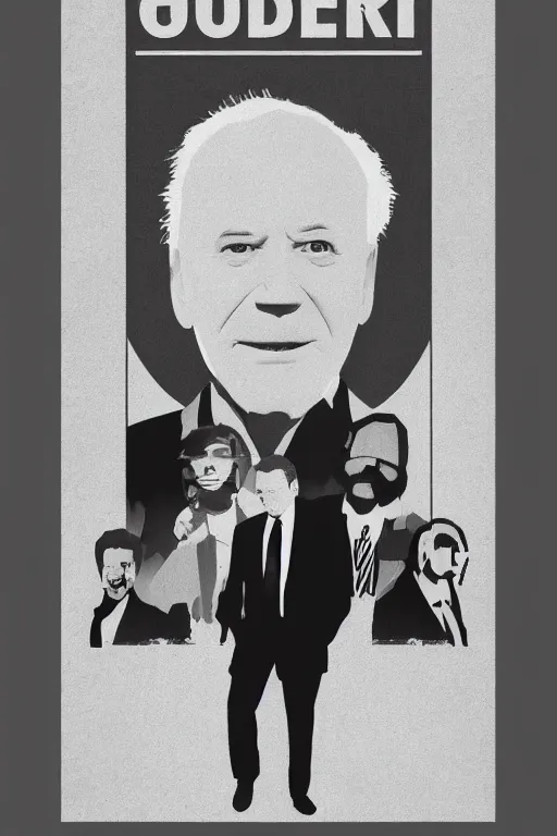 Image similar to minimal movie poster, paul giamatti is united states president joe biden, solid colors, cinematic, fanart, trending on artstation