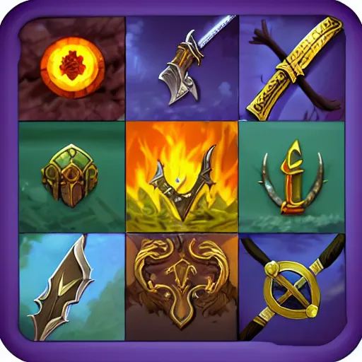 Image similar to sword icon set for a fantasy mobile game