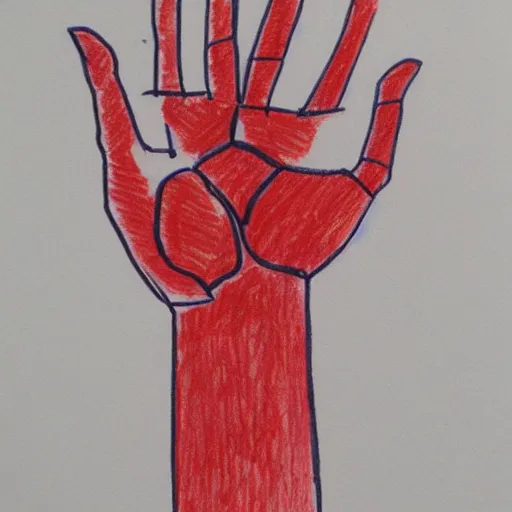 Image similar to red ballpoint pen drawing of an arm outsider art