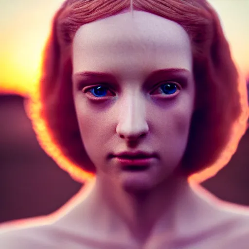 Prompt: photographic portrait of a stunningly beautiful english renaissance female in soft dreamy light at sunset, beside the river, soft focus, contemporary fashion shoot, in a denis villeneuve and tim burton movie, by edward robert hughes, jimmy nelsson, extremely detailed, breathtaking, hyperrealistic, perfect face, octane render