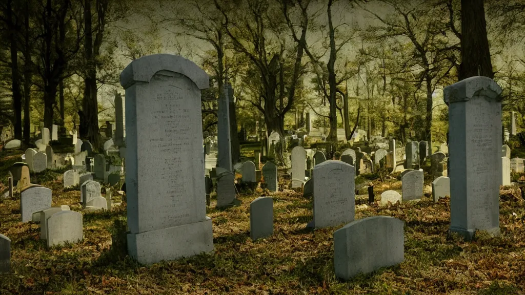 Image similar to a few tombstones in a forested cemetery with a double - exposure!!!!! close up of a person!!!!!! in victorian dress from a tim burton and wes anderson movie, style of pinhole photography,