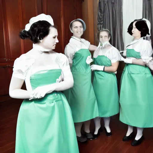 Image similar to maids wearing plastic dresses