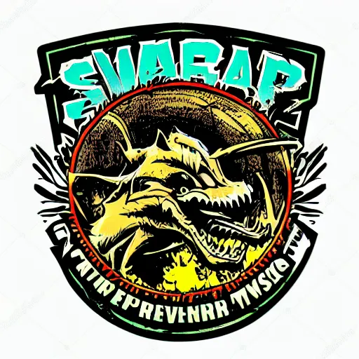 Image similar to Swamp-Rat-Monster-Truck Revving the Engines, SVG Sticker, Vector artwork, racing emblem, e-sports logo, wild-youthful iconic design