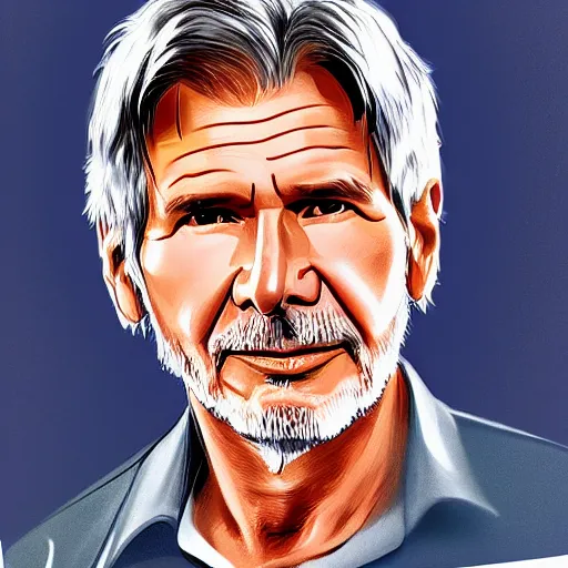 Prompt: harrison ford from indiana jone, but with very big ears. portrait 8 k