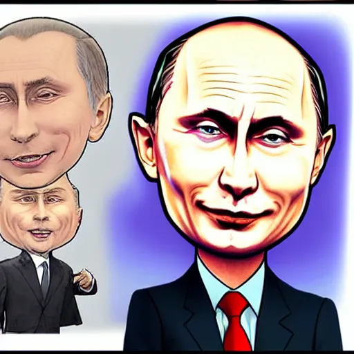 Image similar to caricature of anime vladimir putin