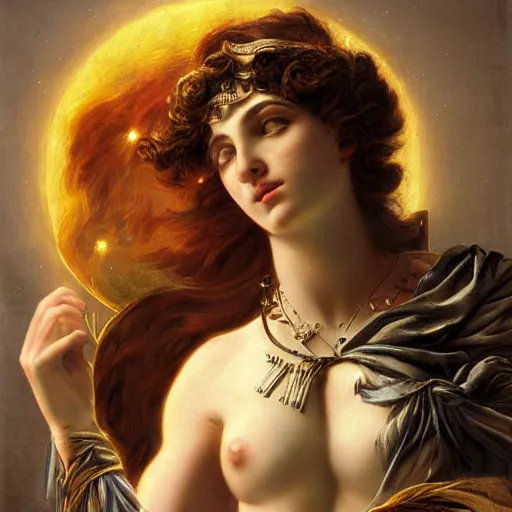 Image similar to goddess of lasers by Guillaume Seignac