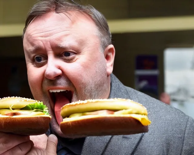 Prompt: Anthony Albanese eating a big mac cheeseburger