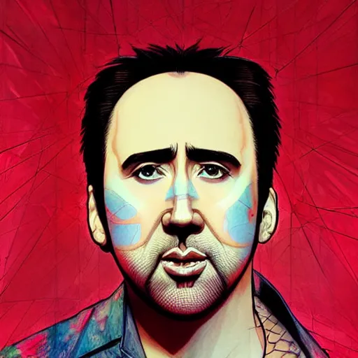 Prompt: prompt : gogo singer nicolas cage illustration portrait soft light painted by james jean and katsuhiro otomo and erik jones, inspired by evangeleon anime, smooth face feature, intricate oil painting, high detail illustration, sharp high detail, manga and anime 1 9 9 9