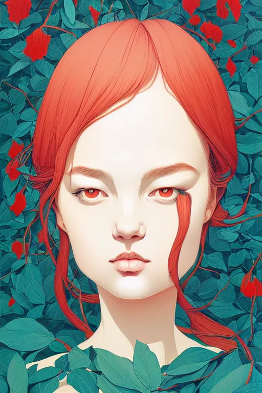 Image similar to portrait of gaea by james jean by ilya kuvshinov kintsugi