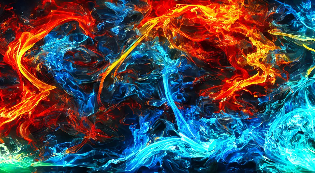 Abstract Fire And Ice Element Balance Background, Wallpaper, Flame,  Illustration Background Image And Wallpaper for Free Download