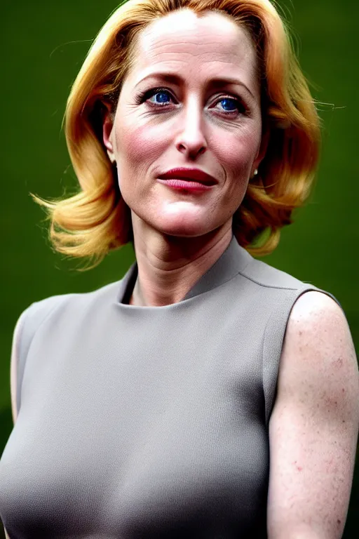 Prompt: gillian anderson as a grey alien