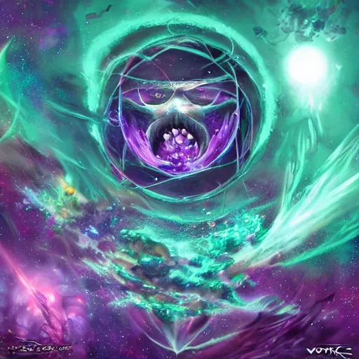 Image similar to we exist in a sea of stars, bathed in the celestial light of cosmos, forever asking why this is our place in the multiverse, voidcore, by kraemahz,