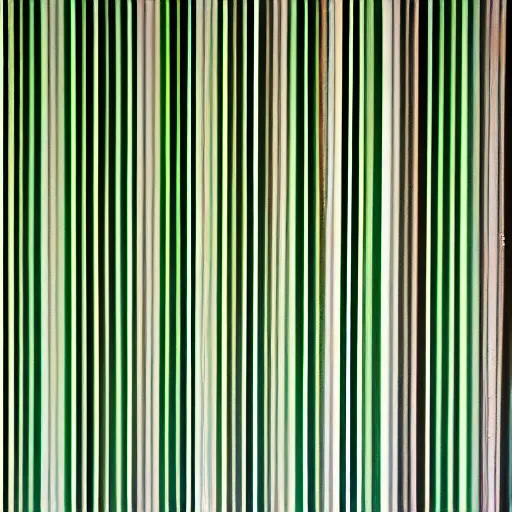 Image similar to Mixed media art. a series of vertical stripes in different colors. kelly green by James Turrell washed-out