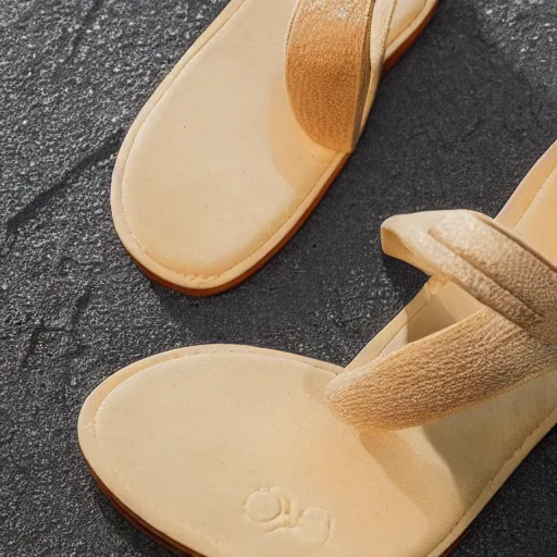 Image similar to high quality photo of sandals made of swiss cheese, realism, 8k, award winning photo