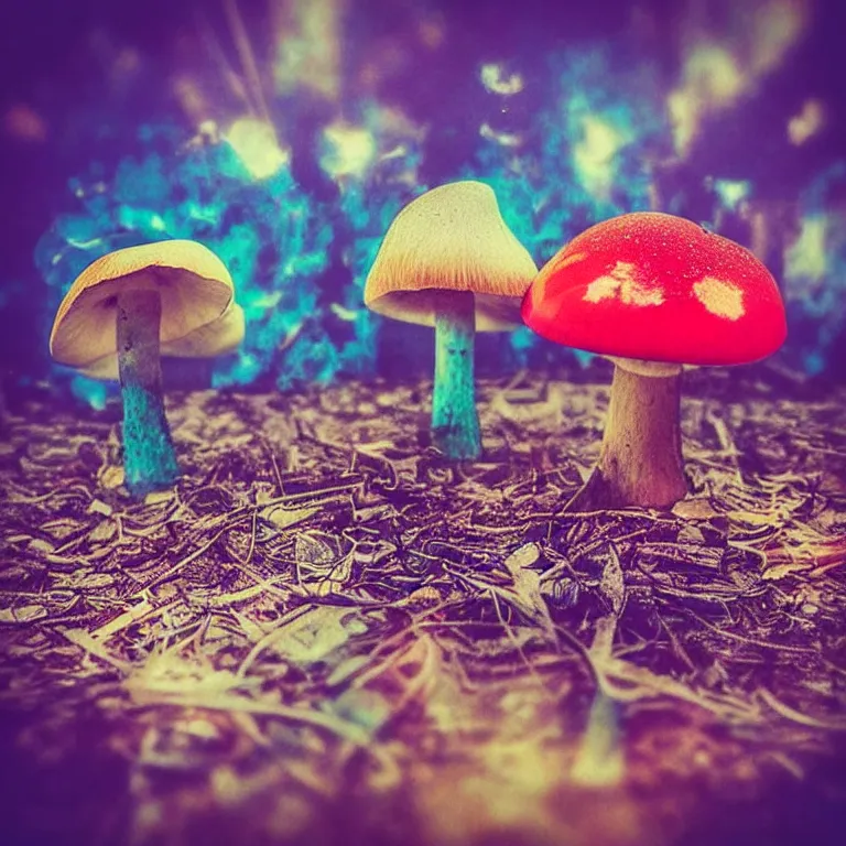 Image similar to double exposure of dally life, symbols of live, explosion, cyber mushroom city, love is the most relevant theme, love is infinity, love is begin of all, 8 k resolution, artistic mode, artistic, trending on instagram, long exposure, love art, serious, fantasy and dreams vibes, mushrooms style and macro style, colorful picture