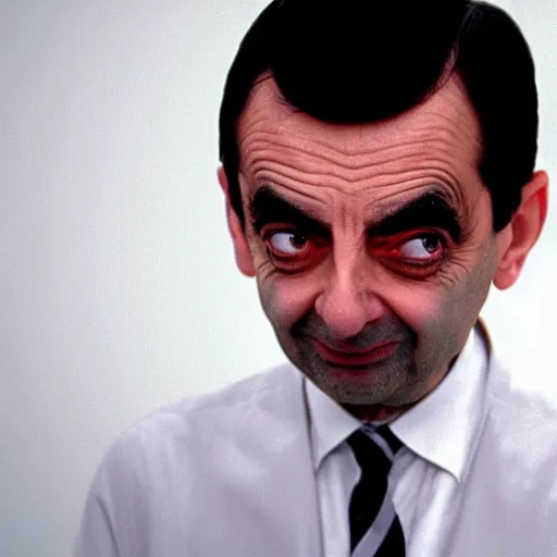 Image similar to mr bean trapped in a white void room