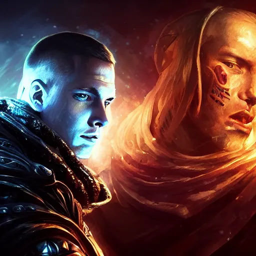 Prompt: portrait of eminem as a spellcaster, league of legends amazing splashscreen artwork, gears of war, splash art, natural light, elegant, photorealistic facial features, intricate, fantasy, detailed face, atmospheric lighting, anamorphic lens flare, cinematic lighting, league of legends splash art, hd wallpaper, ultra high details by greg rutkowski