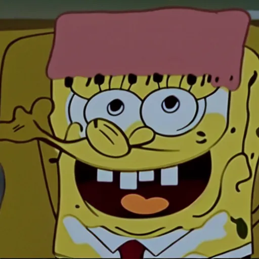 Image similar to A still of Spongebob in the Godfather (1972)