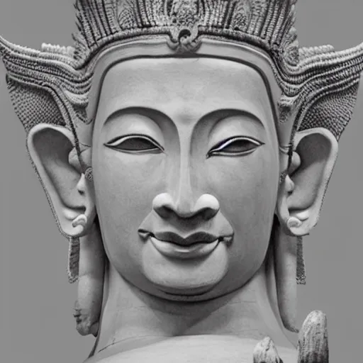 Image similar to sculpture of ramkhamheng, king of sukothai, made by michelangelo, art station, concept art