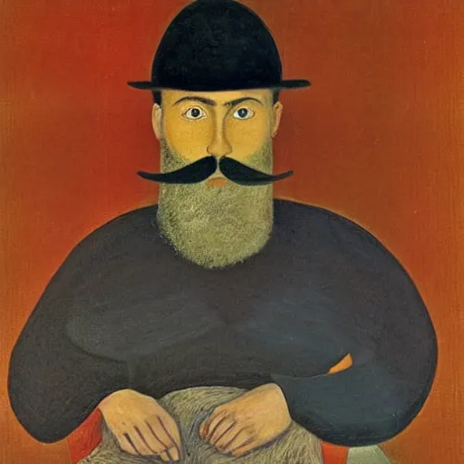 Image similar to portrait of a bearded man by dora carrington