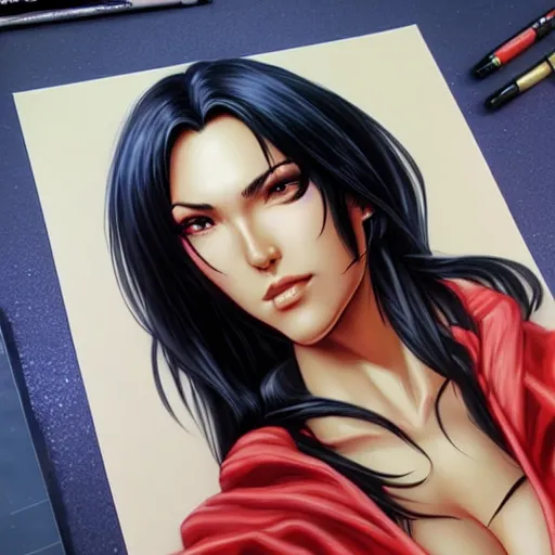 Prompt: highly detailed vfx portrait of nico robin, artgerm