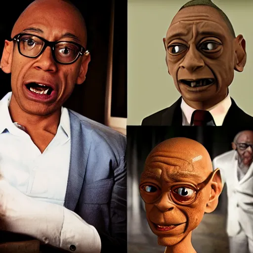 Image similar to Gus Fring from better call saul with gollum face