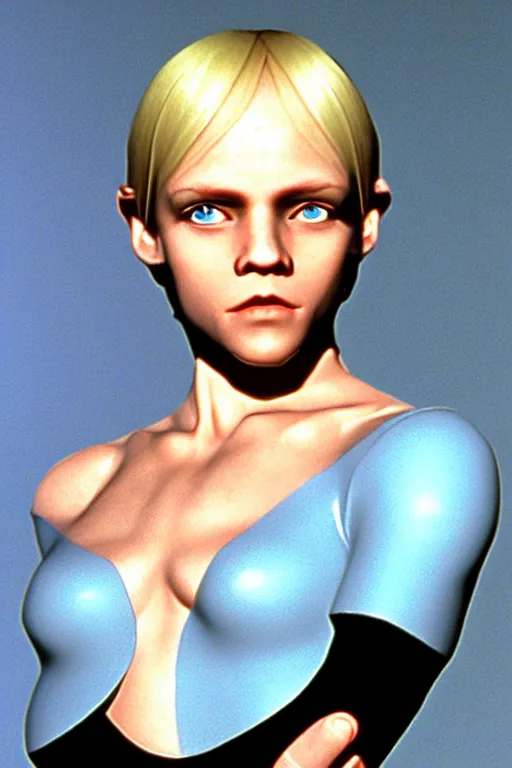 Prompt: realistic photograph. cute but dangerous female halfling thief. crooked, cocky smirk. short slicked gelledback butch hairstyle, slight widow'speak. paleblonde hair, fair complexion, icy blue eyes. face like denise gough young mia farrow, angular, feminine, pretty, mischievous. young ectomorphic fit. black leather tunic.