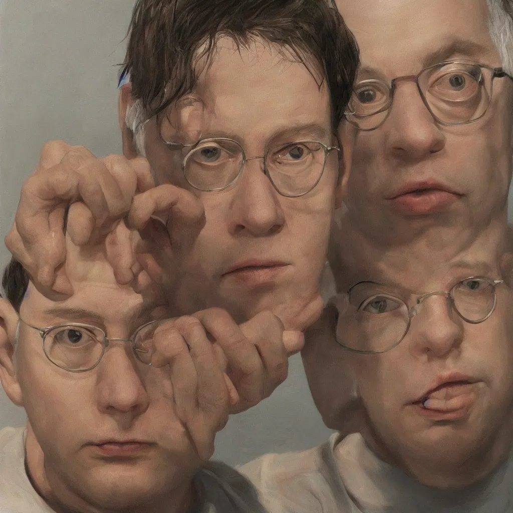 Image similar to high quality high detail painting of todd solondz portrait by lucian freud and kuvshinov ilya, hd, photorealistic lighting