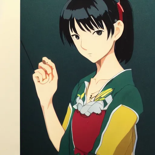 Prompt: Okada Yukiko portrait, by Dice Tsutsumi, Makoto Shinkai, Studio Ghibli